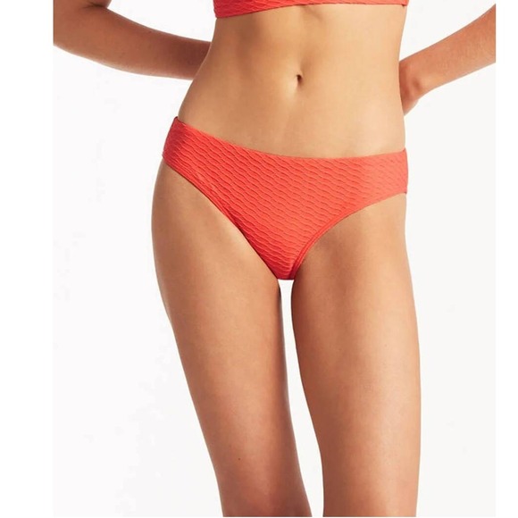 Sea Level Honeycomb‎ Hipster Bikini Bottom Tangerine US 8 Swim Textured NWT - Picture 1 of 8